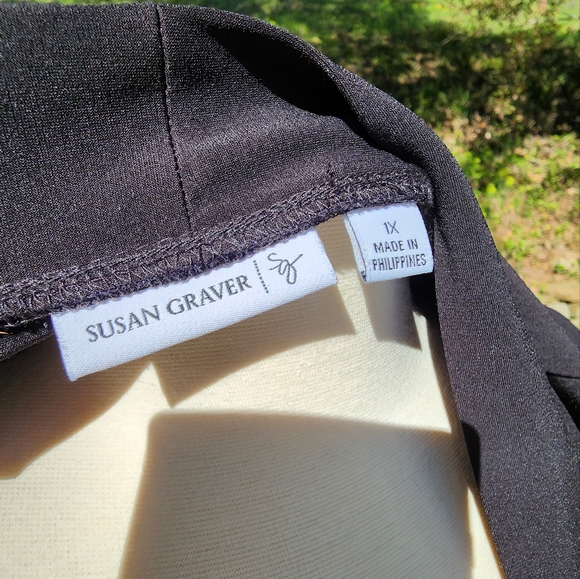 Black Open Front Cardigan With Rouched Back - Picture 5 of 5